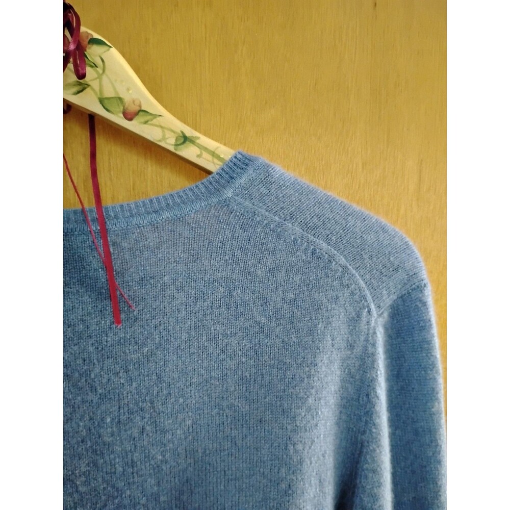 Cashmere By Charter Club Light Baby Blue V neck Pullover Sweater Sz Petite Large - Picture 8 of 13